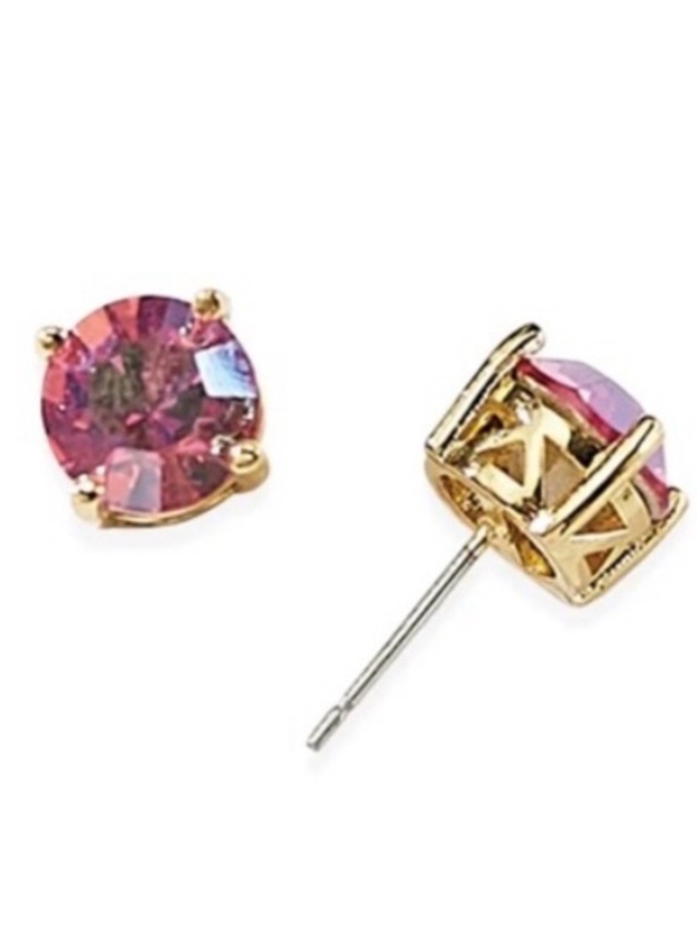 Park Lane Gold Impression Stud Earrings  Iridescent coral